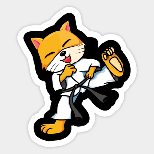 Cute Karate Fighting Fox/Wolf Animal Sticker